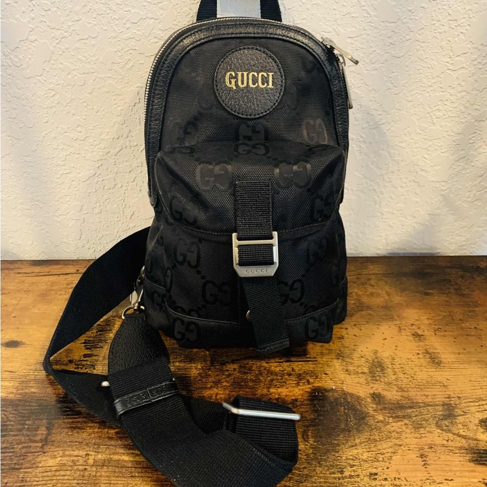 Gucci Black Belt Bag with Gold Logo